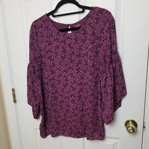 Stunning Loft size XL floral bell sleeve top